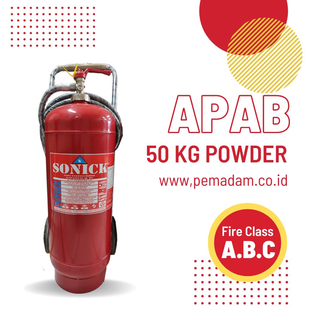 Jual APAB 50 Kg Powder Alat Pemadam Kebakaran Trolley